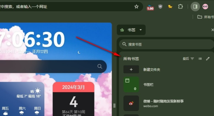 如何在谷歌浏览器侧边栏显示所有书签6